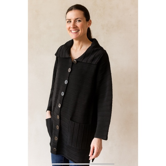 MARGARET WINTERS CARDIGAN 100% COTTON POCKETS SHAWL COLLAR VERSATILE TRAVEL XS - Picture 1 of 12